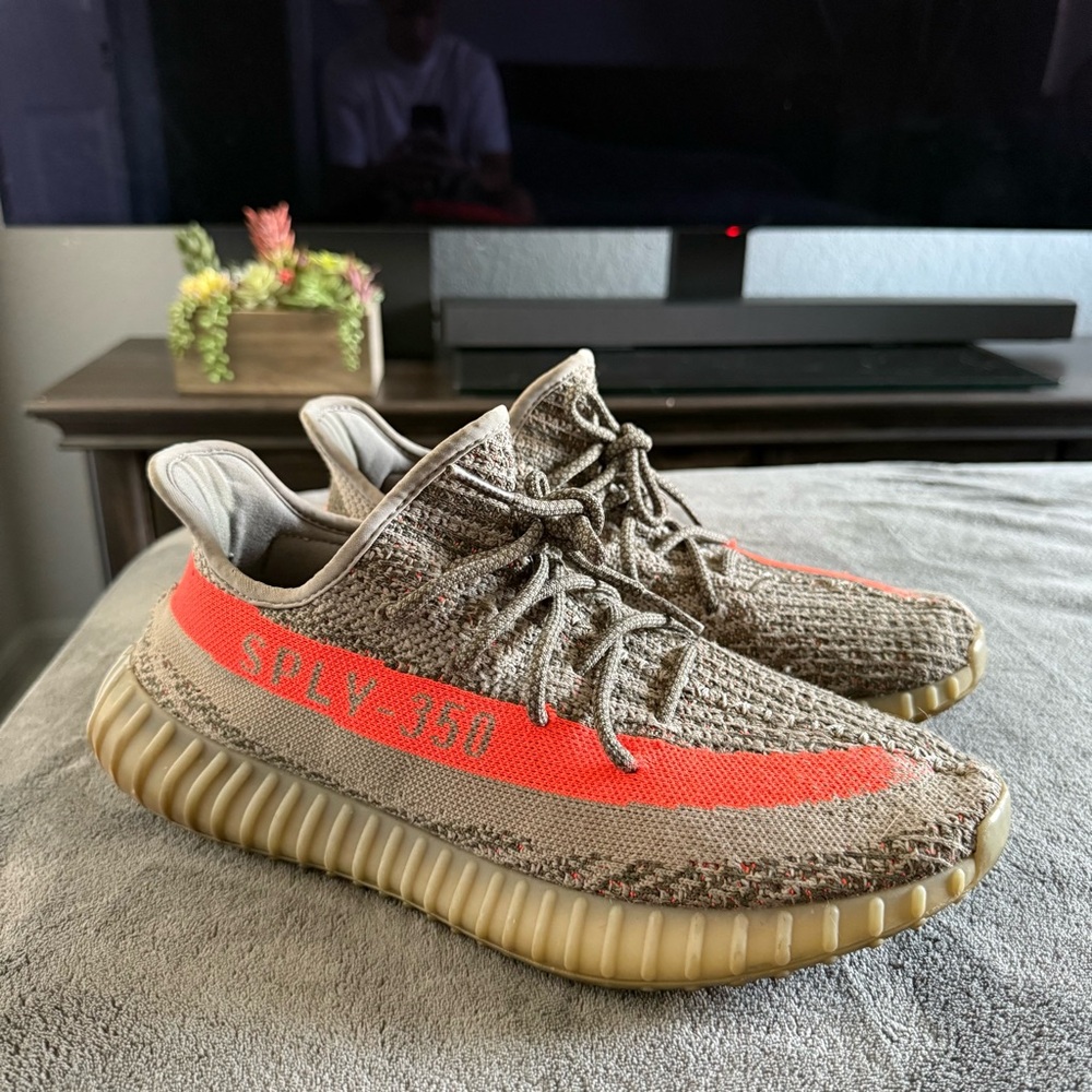 Yeezy Boost 350 V2 in Gray and Orange